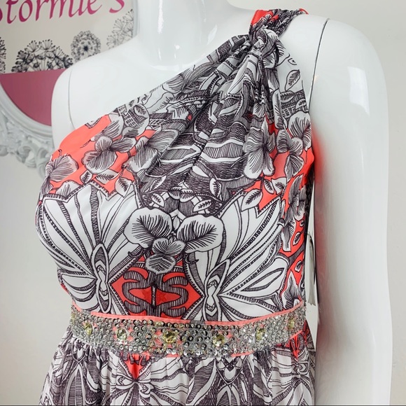 Nine West / Coral White Taupe Floral Sequins Bead - Picture 2 of 8